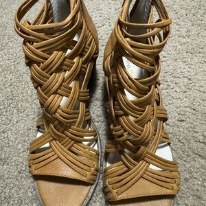 Seven Dials Woven Strappy Heeled Sandals - Tan